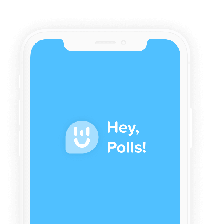 Image of phone with Hey,Polls! logo